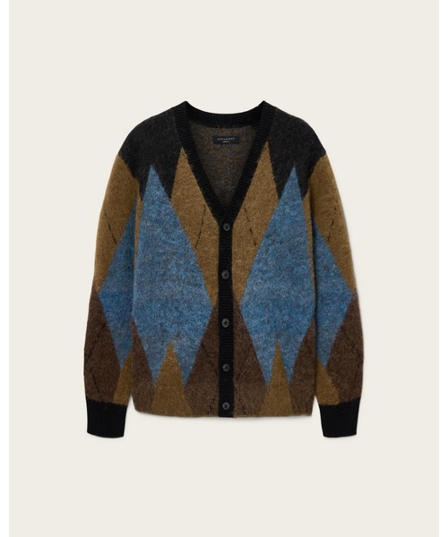カーディガン BERNIE OVERSIZED ARGYLE CARDIGAN | BERNIE オーバーサイズ アーガイル カーディガン メンズの画像