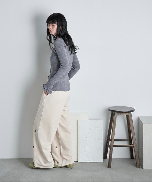 THE Yon スウェットパンツ ジャージ ビジューデザインスウェット