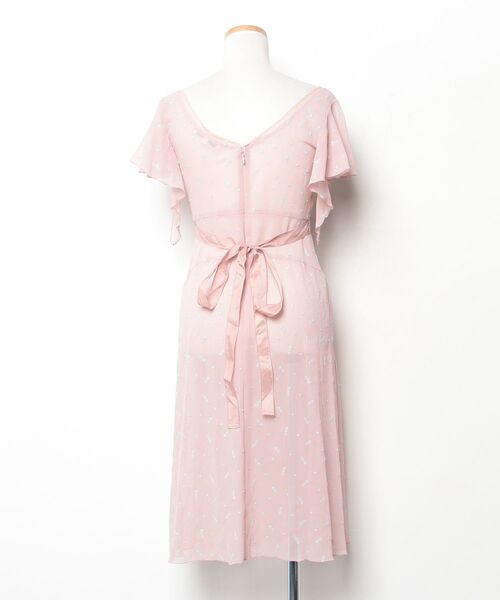 「REBECCA TAYLOR」 フリル半袖ワンピース 2 ピンク レディース_画像2