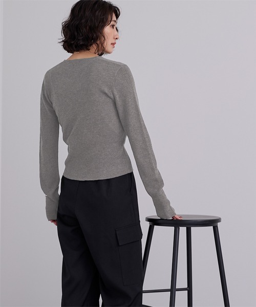 「ur's」 長袖ニット M チャコール レディース_画像4
