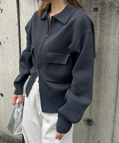 「solleim」 ニットカーディガン L アイボリー レディース_画像8