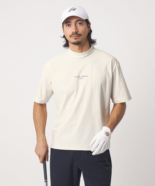 【美品】UNITED ARROWS Golf モックネックシャツ ホワイト　S UNITED ARROWS GOLF（ユナイテッドアローズゴルフ） tシャツ メンズ