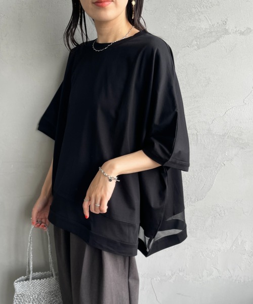 mizuiroind（ミズイロインド） tシャツ メッシュミックス ワイドT