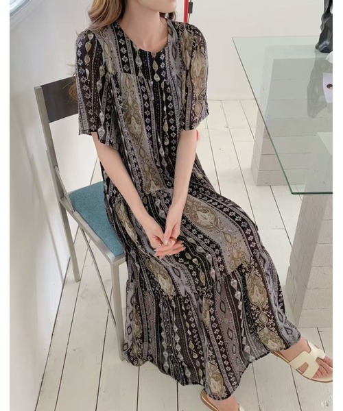 FAVORITO ワンピース 半袖 ロングワンピース : ZOZOTOWN Yahoo!店