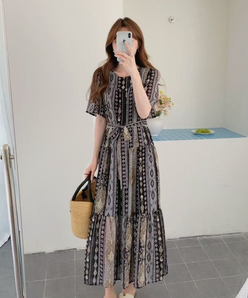 FAVORITO ワンピース 半袖 ロングワンピース : ZOZOTOWN Yahoo!店