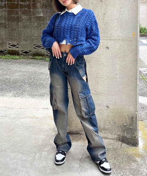 「SPIRALGIRL」 デニムパンツ SMALL ブルー レディース_画像7