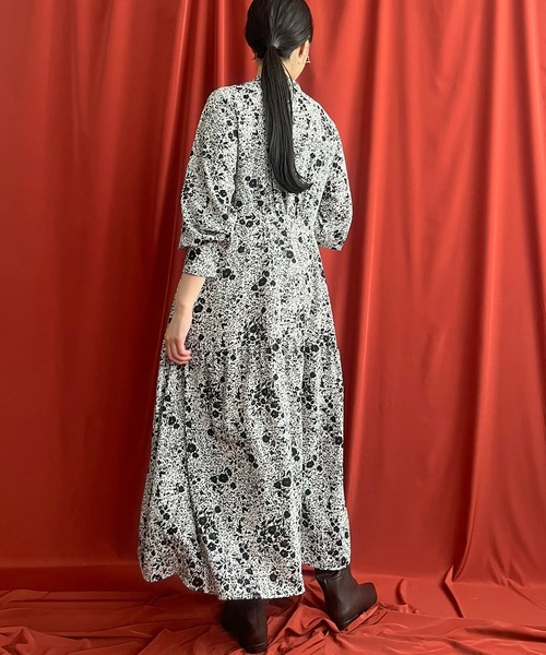 「LHELBIE」 長袖ワンピース M ブラック レディース_画像3
