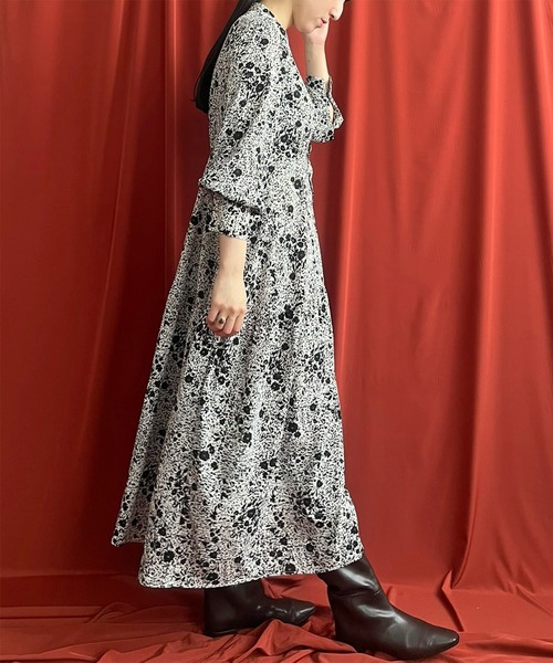 「LHELBIE」 長袖ワンピース M ブラック レディース_画像4