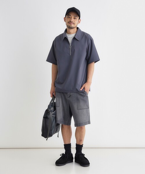 BACK NUMBER シャツ 半袖 ハーフジッププルオーバー メンズ : ZOZOTOWN