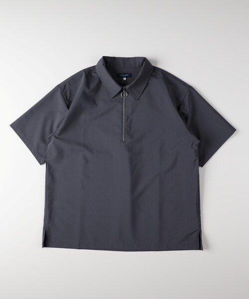 BACK NUMBER シャツ 半袖 ハーフジッププルオーバー メンズ : ZOZOTOWN