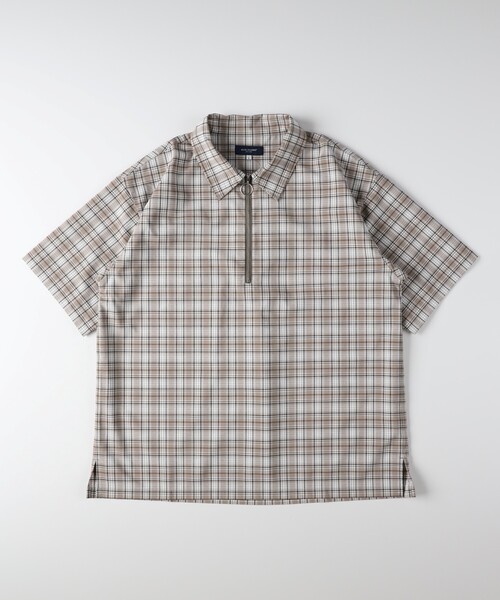 BACK NUMBER シャツ 半袖 ハーフジッププルオーバー メンズ : ZOZOTOWN