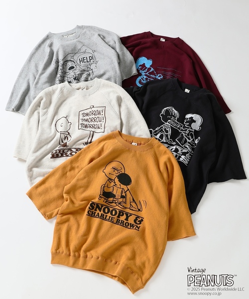 「Vintage PEANUTS」 スウェットカットソー MEDIUM グレー メンズ_画像2