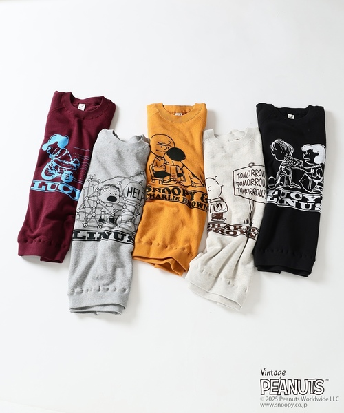 「Vintage PEANUTS」 スウェットカットソー MEDIUM グレー メンズ_画像4