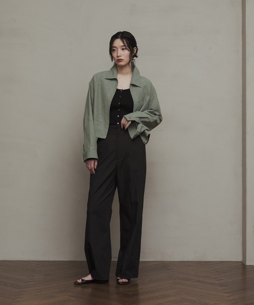 「SALON adam et rope'」 スラックス M ネイビー レディース_画像5