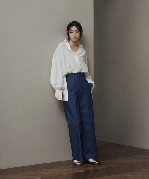 「SALON adam et rope'」 スラックス M ネイビー レディース_画像7
