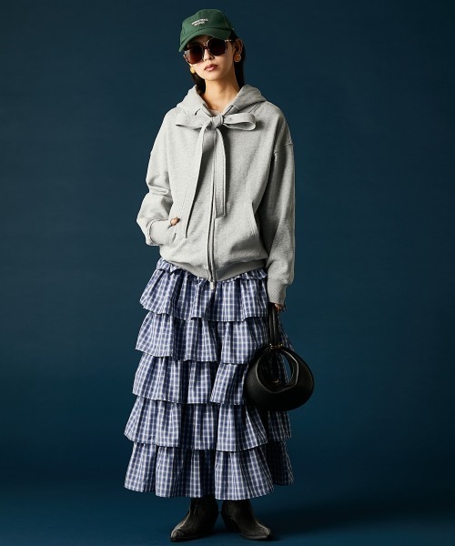 「GEVS.」 フリルスカート L ブルー レディース_画像8