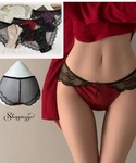 ショーツ レースショーツ 花柄 リボン セクシ...の詳細画像1