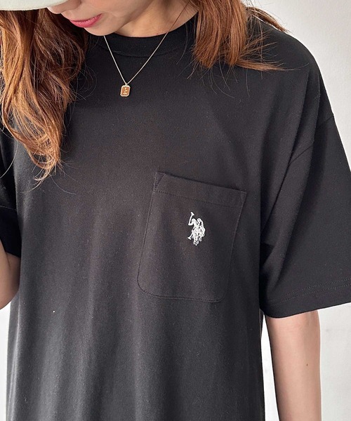 「U.S. POLO ASSN.」 Tシャツワンピース LARGE ブラック レディース_画像6