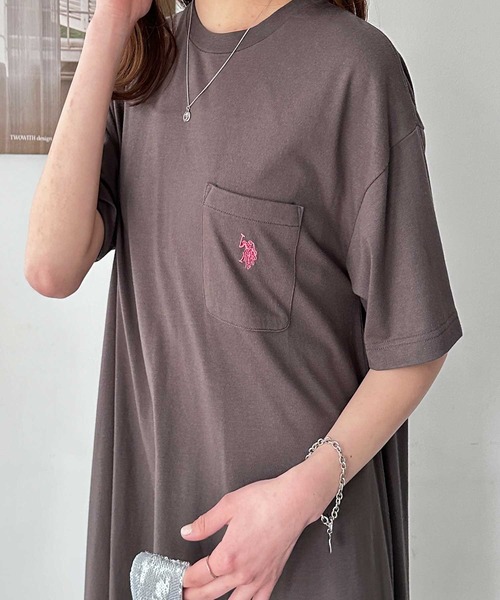 「U.S. POLO ASSN.」 Tシャツワンピース LARGE ブラック レディース_画像8
