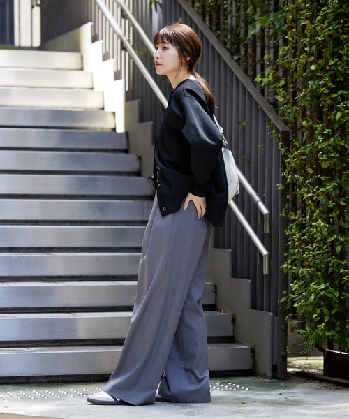 「JOURNAL STANDARD」 ニットカーディガン FREE チャコールグレー レディース_画像3