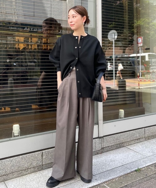 「JOURNAL STANDARD」 ニットカーディガン FREE チャコールグレー レディース_画像4