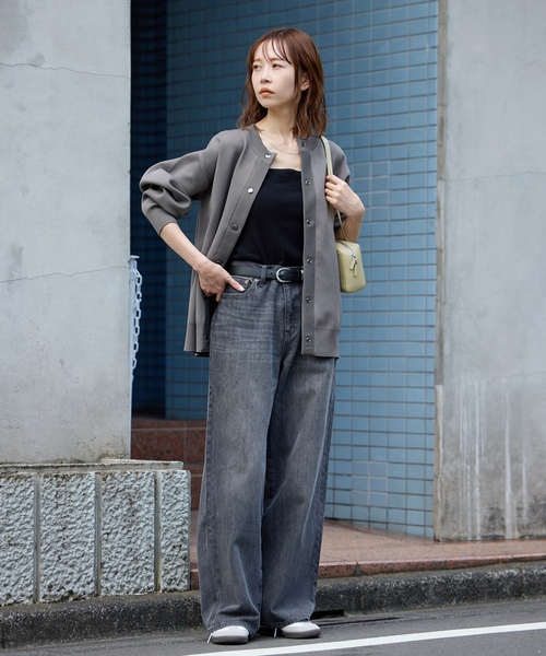 「JOURNAL STANDARD」 ニットカーディガン FREE チャコールグレー レディース_画像8
