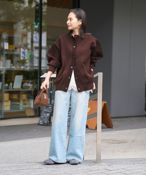 「JOURNAL STANDARD」 ニットカーディガン FREE チャコールグレー レディース_画像9