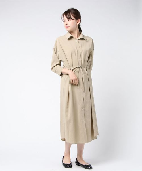 ワンピース シャツワンピース ロングシャツワンピース : 40464988 