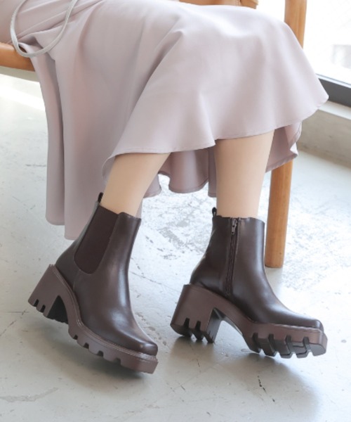 VIVIAN（ヴィヴィアン） ブーツ 厚底スクエアトゥサイドゴアショート