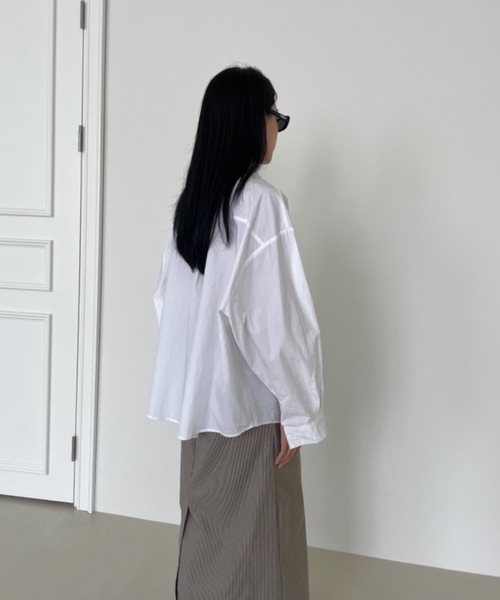 Didot.showroom ブラウス シャツ バーガンディーボタンカラー