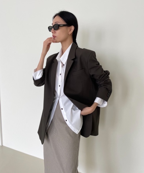 Didot.showroom ブラウス シャツ バーガンディーボタンカラー