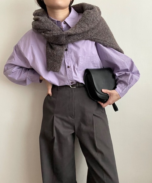 ブラウス シャツ nuance button tie shirt / ニュアンスボタンタイシャツ レディース loin nuit ブラウス シャツ nuance button tie shirt