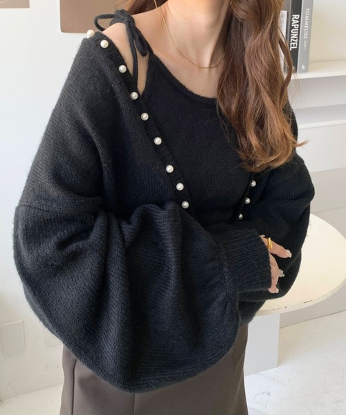 tシャツ コンパクトパールニットアンサンブル レディース LADYMADE tシャツ コンパクトパールニットアンサンブル