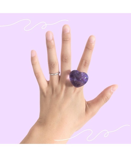 指輪・リング PURPLEHAZE eyesring TONE（トネ） 指輪 リング 「hazeleyes」ガラス風ハートのアイドル