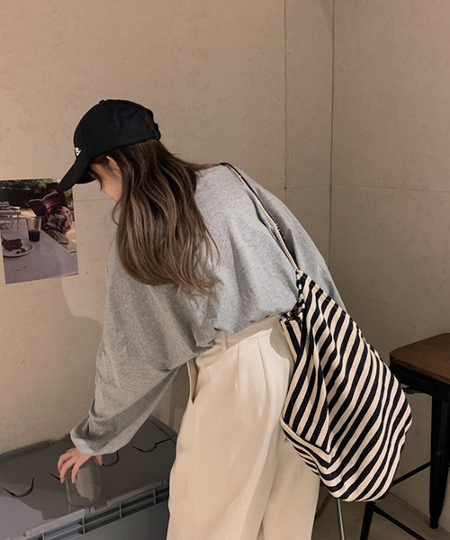 shopnikoniko トレーナー スウェット クロップド丈 裾絞り