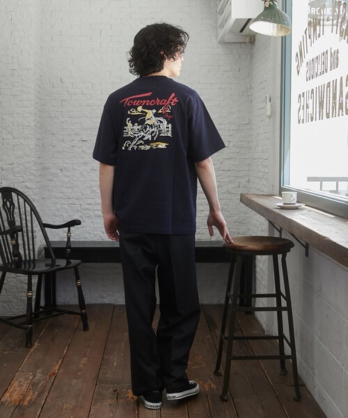 TOWNCRAFT プリントTシャツ ホワイト XL TOWNCRAFT（タウンクラフト） tシャツ 別注ロゴプリントTシャツ メンズ