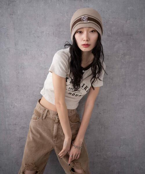 WEGO ニット帽 ニットキャップ WEGO/ワンポイント刺繍シングル