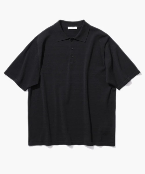 ATON ポロシャツ 黒 06 ファッションブランド（ATON／メンズポロシャツ）｜トップス