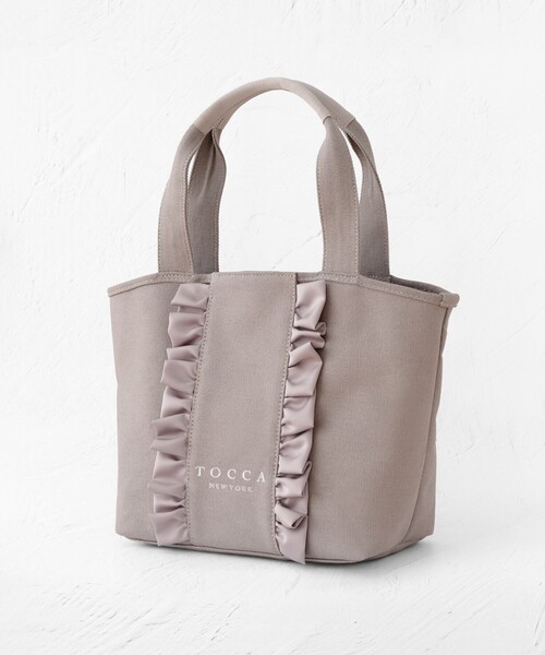 TOCCA トッカ　フリルキャンバストートバッグ TOCCA トートバッグ RIBBON FRILL CANVASTOTE キャンバストート
