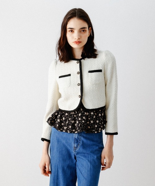 マリークヮントツイードパイピング ジャケット 新作 MARY QUANT ツイード パイピング ジャケット 新作 MARY QUANT