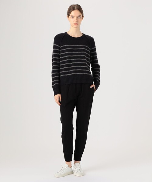 ニット セーター カシミヤボーダー ラグランスリーブプルオーバー WLTC3866 レディース JAMES PERSE ニット セーター カシミヤボーダー ラグラン