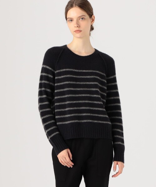 ニット セーター カシミヤボーダー ラグランスリーブプルオーバー WLTC3866 レディース JAMES PERSE ニット セーター カシミヤボーダー ラグラン