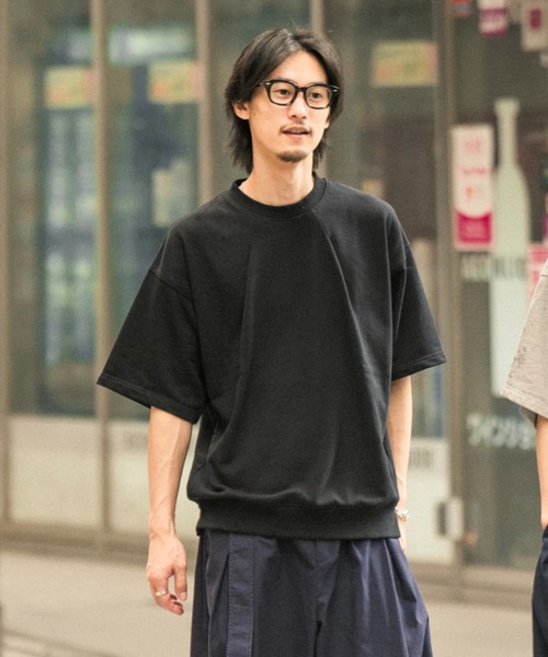 Nanmo. tシャツ TUCK SWAET T-SHIRT / タッククルーネックスウェットT