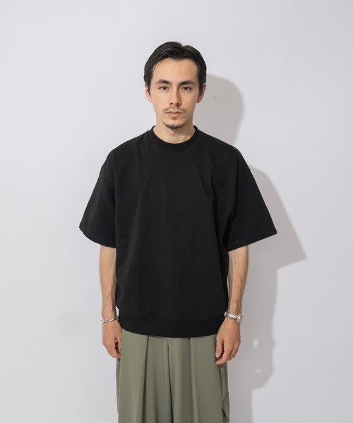 Nanmo. tシャツ TUCK SWAET T-SHIRT / タッククルーネックスウェットT