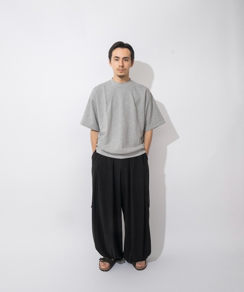 Nanmo. tシャツ TUCK SWAET T-SHIRT / タッククルーネックスウェットT