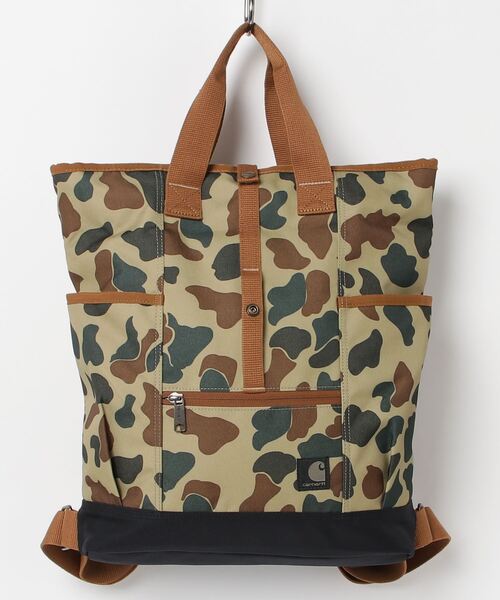 カーハート　ドラムバッグ　ショルダー　カモフラ　ベージュ　美品 Carhartt トートバッグ カモフラトートバッグ メンズ レディース