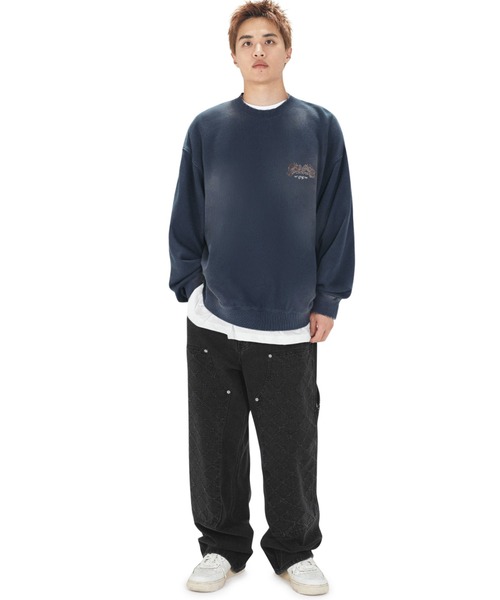 美品　オフホワイト　タイダイ　青　白　ビジュー　スウェット　トレーナー Off-White(オフホワイト) スウェット・トレーナー(レディース