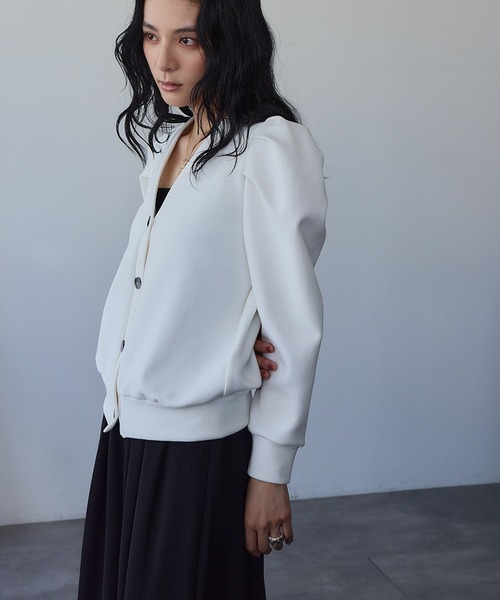 ELFRANK カーディガン 「新色追加」ショルダーギャザーVネック