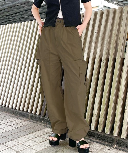 カーゴパンツ 「サイドジップ×2WAY」レディース ドロスト 美脚
