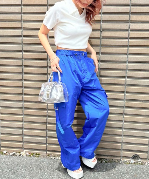 ワイドパンツ カーゴパンツ 「サイドジップ×2WAY」レディース ドロスト 